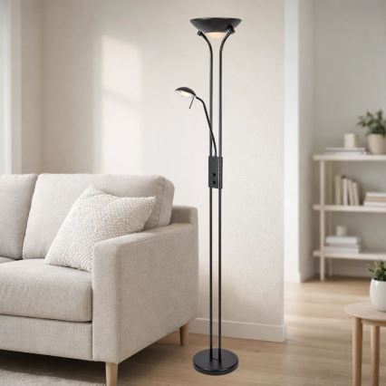 Brilagi - Dæmpbar gulvlampe SCARLETT 1xR7s/230W/230V + 1xG9/40W sort