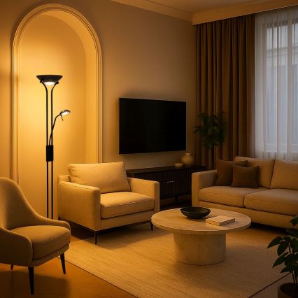 Brilagi - Dæmpbar gulvlampe SCARLETT 1xR7s/230W/230V + 1xG9/40W sort