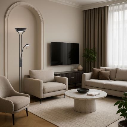 Brilagi - Dæmpbar gulvlampe SCARLETT 1xR7s/230W/230V + 1xG9/40W sort