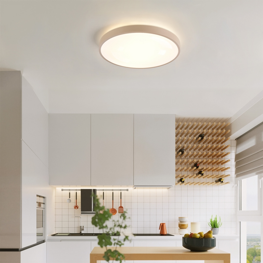 Brilagi - LED-dæmpbar loftlampe GLASS POOL DOUBLE LED/48W/230V 3000-6000K 40 cm beige + fjernbetjening