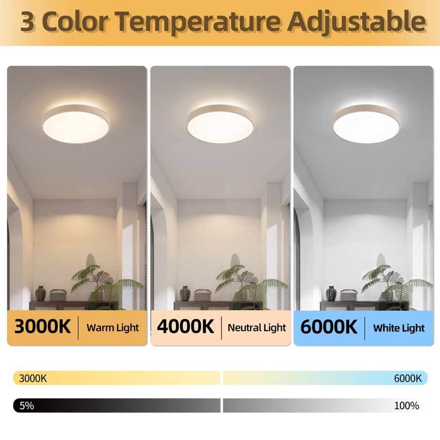 Brilagi - LED-dæmpbar loftlampe GLASS POOL DOUBLE LED/48W/230V 3000-6000K 40 cm beige + fjernbetjening
