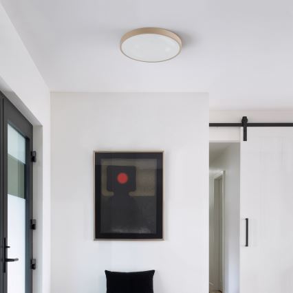 Brilagi - LED-dæmpbar loftlampe GLASS POOL DOUBLE LED/48W/230V 3000-6000K 40 cm beige + fjernbetjening