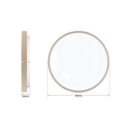 Brilagi - LED-dæmpbar loftlampe GLASS POOL DOUBLE LED/48W/230V 3000-6000K 40 cm beige + fjernbetjening