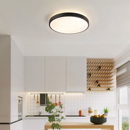 Brilagi - LED-dæmpbar loftlampe GLASS POOL DOUBLE LED/48W/230V 3000-6000K 40 cm sort + fjernbetjening