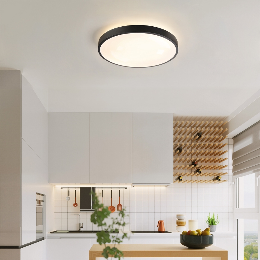 Brilagi - LED-dæmpbar loftlampe GLASS POOL DOUBLE LED/48W/230V 3000-6000K 40 cm sort + fjernbetjening