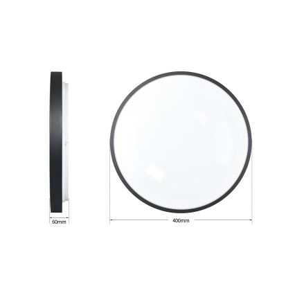 Brilagi - LED-dæmpbar loftlampe GLASS POOL DOUBLE LED/48W/230V 3000-6000K 40 cm sort + fjernbetjening