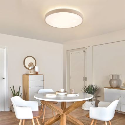 Brilagi - LED Dæmpbar loftslampe GLASS POOL DOUBLE LED/60W/230V 3000-6000K 50 cm beige + fjernbetjening