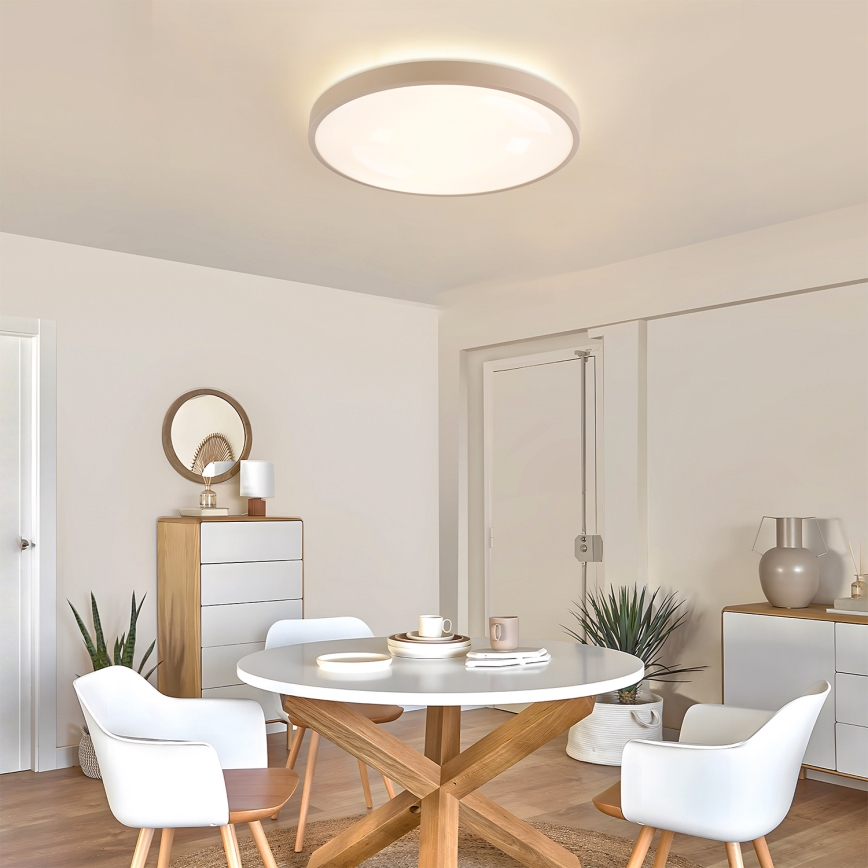 Brilagi - LED Dæmpbar loftslampe GLASS POOL DOUBLE LED/60W/230V 3000-6000K 50 cm beige + fjernbetjening