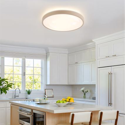 Brilagi - LED Dæmpbar loftslampe GLASS POOL DOUBLE LED/60W/230V 3000-6000K 50 cm beige + fjernbetjening