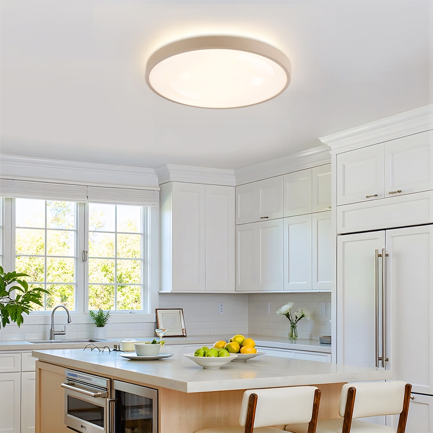 Brilagi - LED Dæmpbar loftslampe GLASS POOL DOUBLE LED/60W/230V 3000-6000K 50 cm beige + fjernbetjening