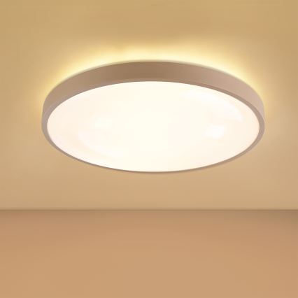 Brilagi - LED Dæmpbar loftslampe GLASS POOL DOUBLE LED/60W/230V 3000-6000K 50 cm beige + fjernbetjening