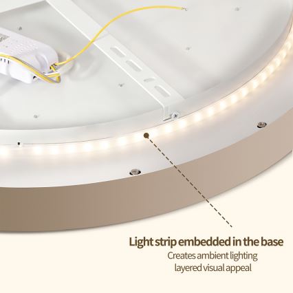 Brilagi - LED Dæmpbar loftslampe GLASS POOL DOUBLE LED/60W/230V 3000-6000K 50 cm beige + fjernbetjening