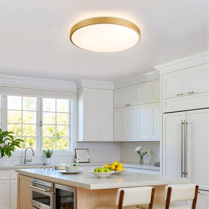 Brilagi - LED dæmpbar loftlampe GLASS POOL DOUBLE LED/60W/230V 3000-6000K 50 cm guldfarvet + fjernbetjening