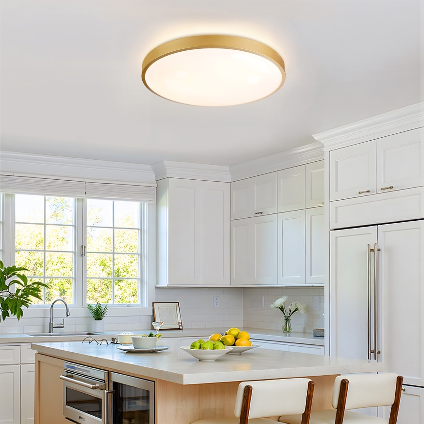 Brilagi - LED dæmpbar loftlampe GLASS POOL DOUBLE LED/60W/230V 3000-6000K 50 cm guldfarvet + fjernbetjening