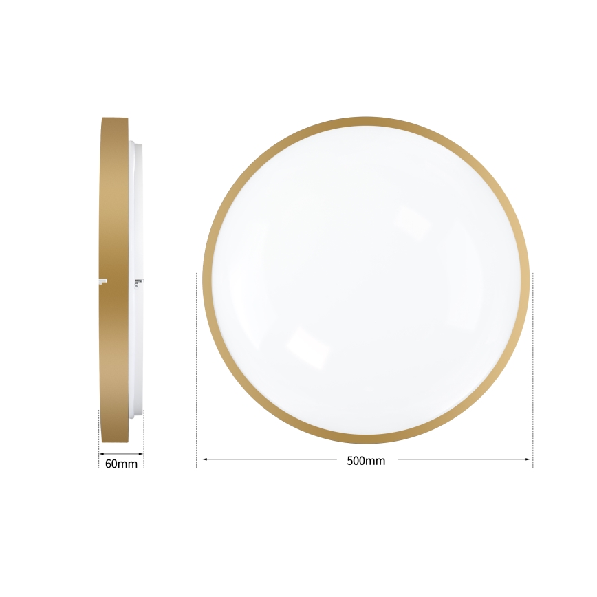 Brilagi - LED dæmpbar loftlampe GLASS POOL DOUBLE LED/60W/230V 3000-6000K 50 cm guldfarvet + fjernbetjening