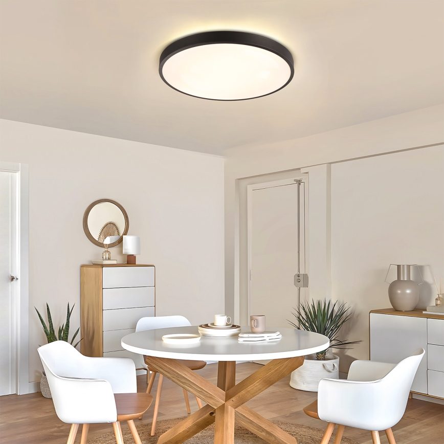 Brilagi - LED-dæmpbar loftlampe GLASS POOL DOUBLE LED/60W/230V 3000-6000K 50 cm sort + fjernbetjening