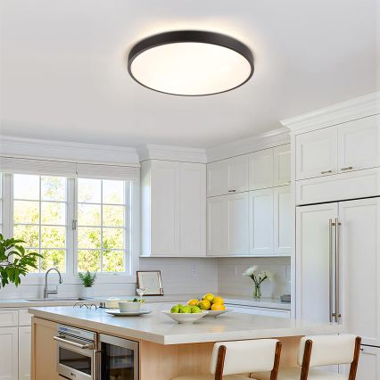 Brilagi - LED-dæmpbar loftlampe GLASS POOL DOUBLE LED/60W/230V 3000-6000K 50 cm sort + fjernbetjening