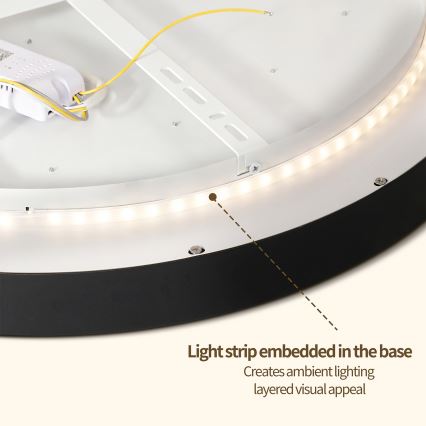 Brilagi - LED-dæmpbar loftlampe GLASS POOL DOUBLE LED/60W/230V 3000-6000K 50 cm sort + fjernbetjening