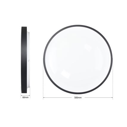 Brilagi - LED-dæmpbar loftlampe GLASS POOL DOUBLE LED/60W/230V 3000-6000K 50 cm sort + fjernbetjening