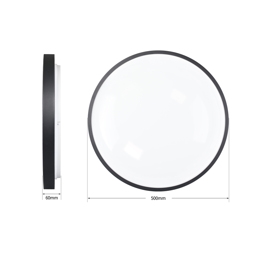 Brilagi - LED-dæmpbar loftlampe GLASS POOL DOUBLE LED/60W/230V 3000-6000K 50 cm sort + fjernbetjening