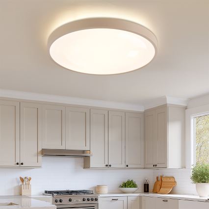 Brilagi - LED dæmpbar loftlampe GLASS POOL DOUBLE LED/80W/230V 3000-6000K 60 cm beige + fjernbetjening