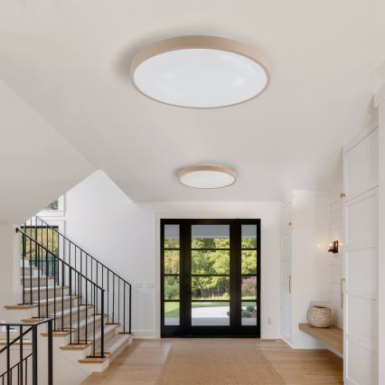 Brilagi - LED dæmpbar loftlampe GLASS POOL DOUBLE LED/80W/230V 3000-6000K 60 cm beige + fjernbetjening