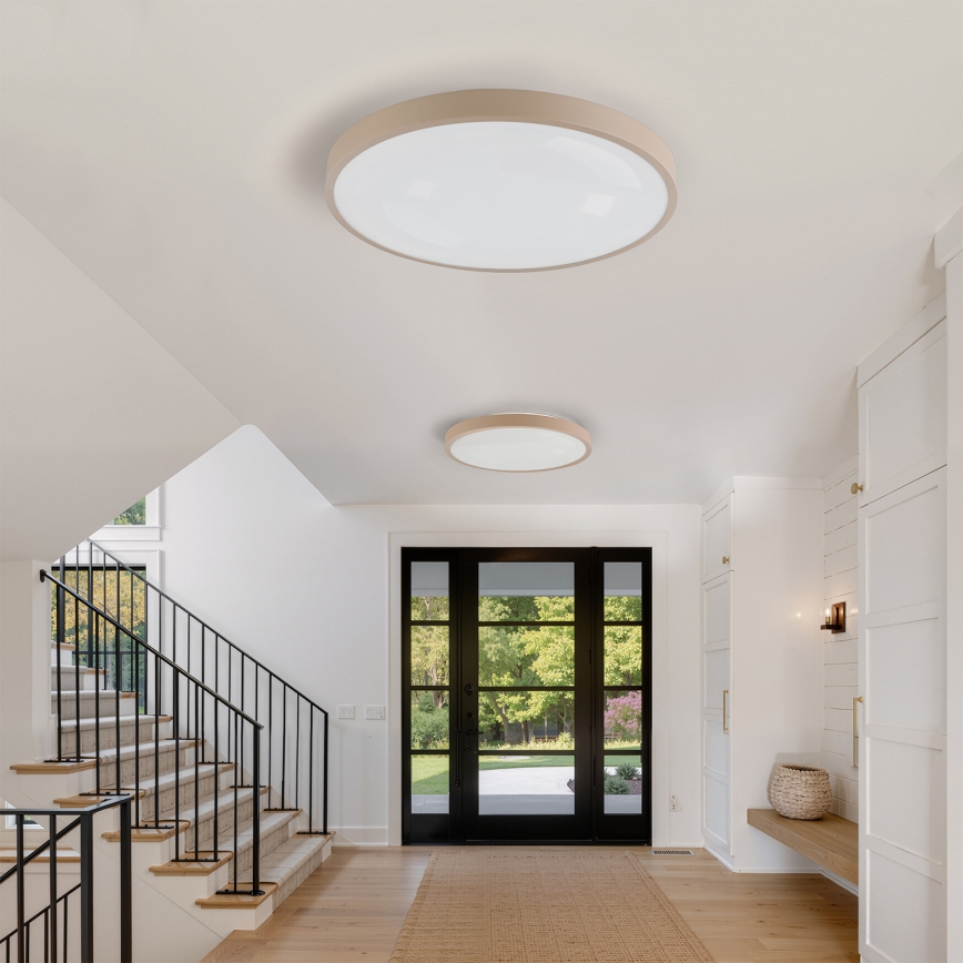 Brilagi - LED dæmpbar loftlampe GLASS POOL DOUBLE LED/80W/230V 3000-6000K 60 cm beige + fjernbetjening