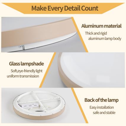 Brilagi - LED dæmpbar loftlampe GLASS POOL DOUBLE LED/80W/230V 3000-6000K 60 cm beige + fjernbetjening