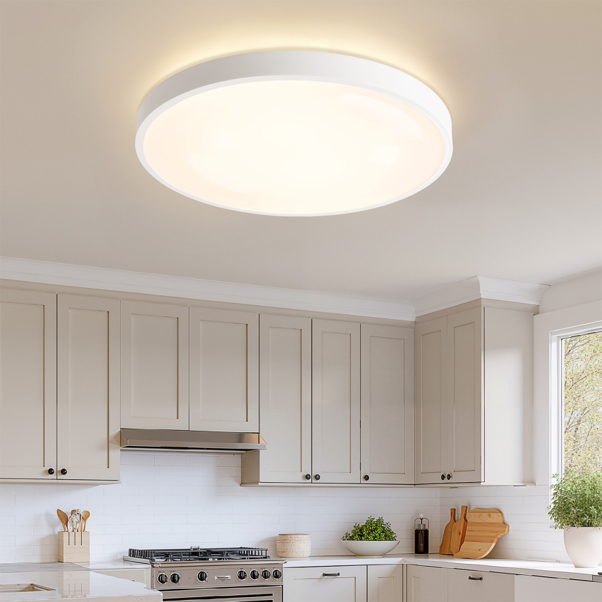 Brilagi - LED-dæmpbar loftlampe GLASS POOL DOUBLE LED/80W/230V 3000-6000K 60 cm hvid + fjernbetjening