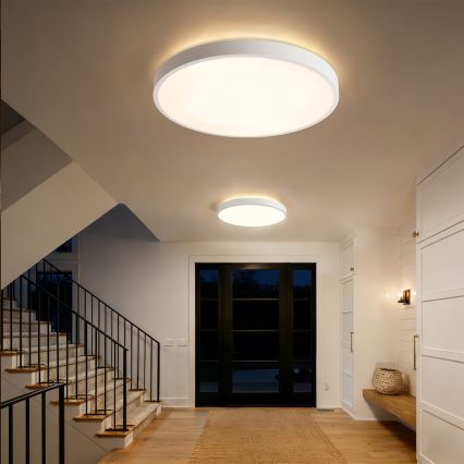 Brilagi - LED-dæmpbar loftlampe GLASS POOL DOUBLE LED/80W/230V 3000-6000K 60 cm hvid + fjernbetjening