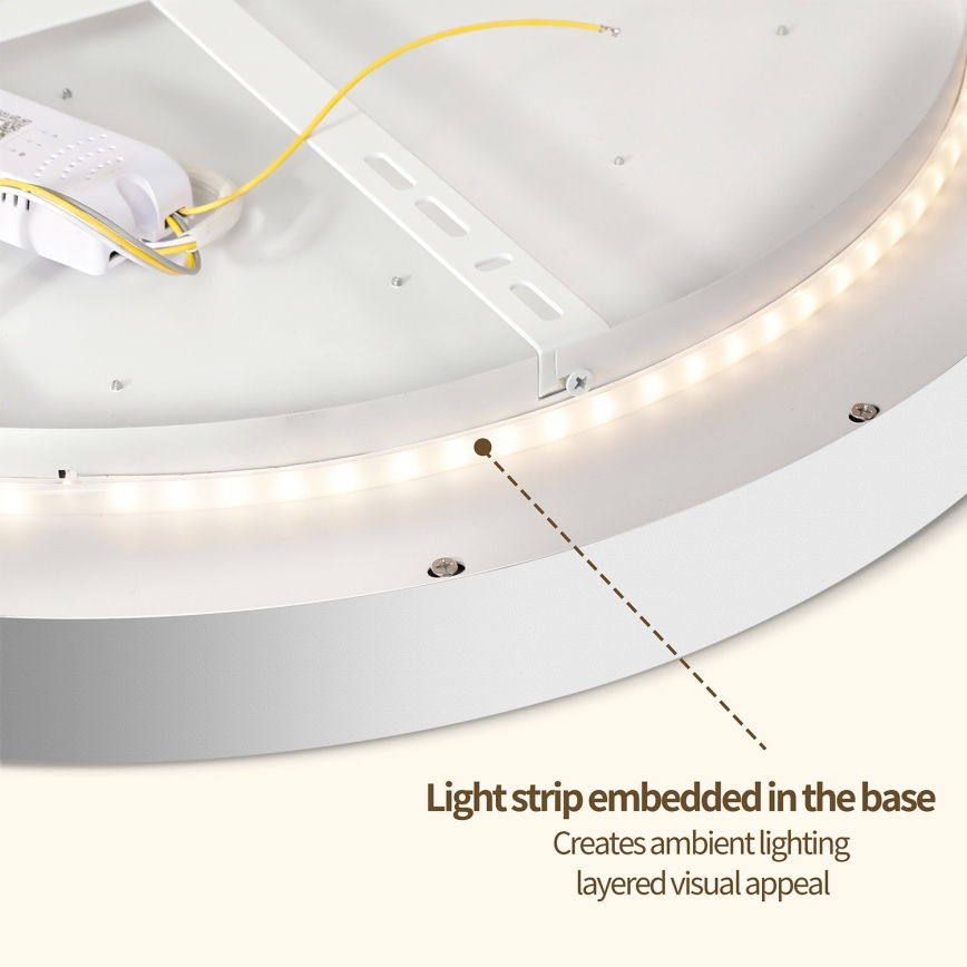 Brilagi - LED-dæmpbar loftlampe GLASS POOL DOUBLE LED/80W/230V 3000-6000K 60 cm hvid + fjernbetjening