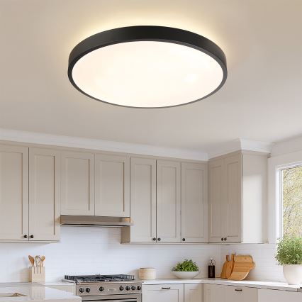 Brilagi - dæmpbar LED-loftlampe GLASS POOL DOUBLE LED/80W/230V 3000-6000K 60 cm sort + fjernbetjening