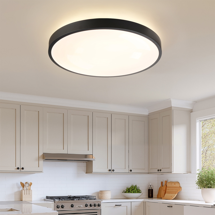 Brilagi - dæmpbar LED-loftlampe GLASS POOL DOUBLE LED/80W/230V 3000-6000K 60 cm sort + fjernbetjening