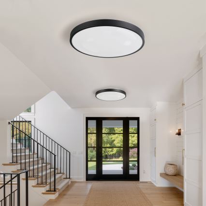 Brilagi - dæmpbar LED-loftlampe GLASS POOL DOUBLE LED/80W/230V 3000-6000K 60 cm sort + fjernbetjening