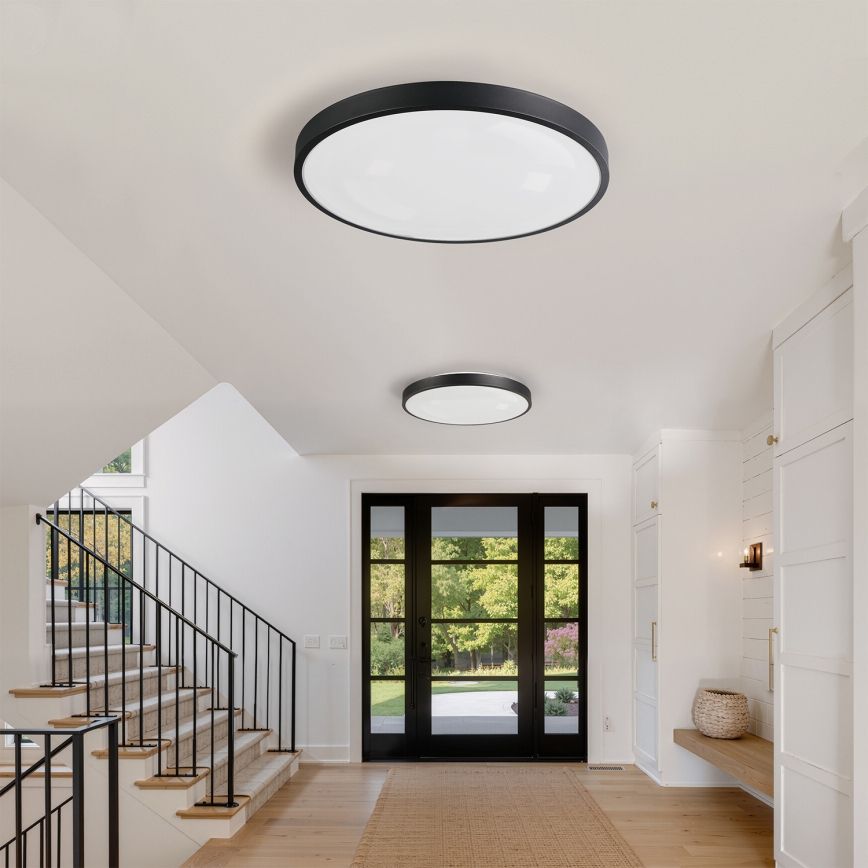 Brilagi - dæmpbar LED-loftlampe GLASS POOL DOUBLE LED/80W/230V 3000-6000K 60 cm sort + fjernbetjening