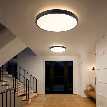 Brilagi - dæmpbar LED-loftlampe GLASS POOL DOUBLE LED/80W/230V 3000-6000K 60 cm sort + fjernbetjening