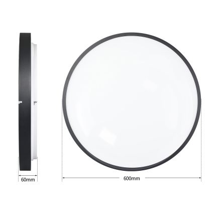 Brilagi - dæmpbar LED-loftlampe GLASS POOL DOUBLE LED/80W/230V 3000-6000K 60 cm sort + fjernbetjening