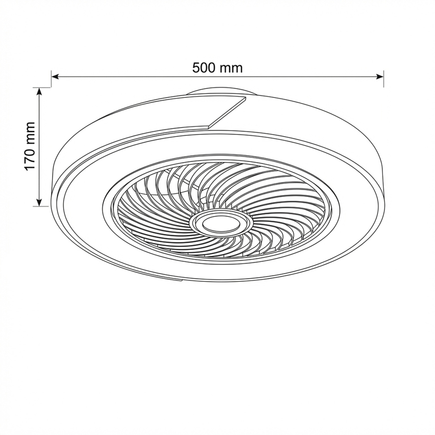 Brilagi - Dæmpbar LED-loftlampe med ventilator LED/38W/230V 3000-6500K Ø 50 cm rosa/eg + fjernbetjening