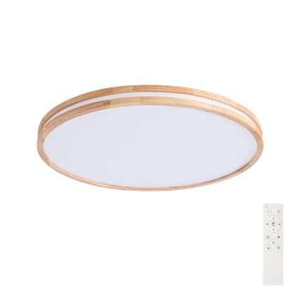 Brilagi - Dæmpbar LED-loftlampe MOLINA LED/100W/230V 3000-6000K egetræ Ø 80 cm + fjernbetjening