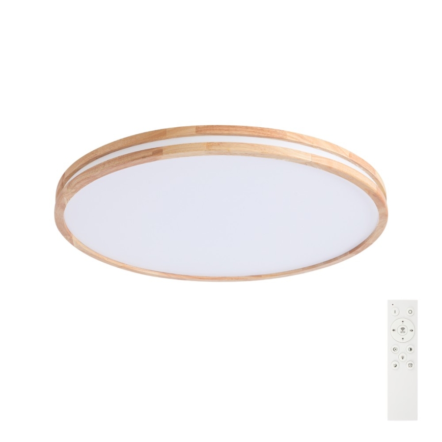 Brilagi - Dæmpbar LED-loftlampe MOLINA LED/100W/230V 3000-6000K egetræ Ø 80 cm + fjernbetjening
