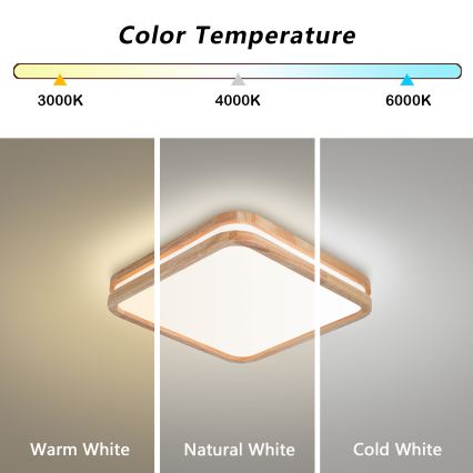 Brilagi - Dæmpbar LED-loftlampe MOLINA SQUARE LED/48W/230V 3000-6000K eg 40x40 cm + fjernbetjening