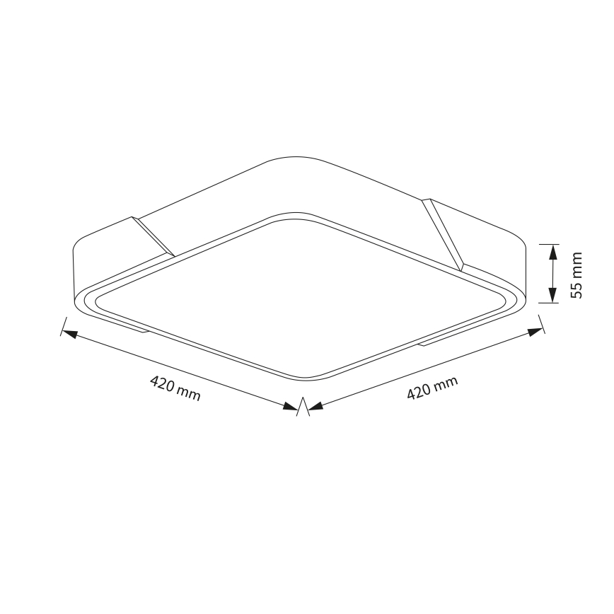 Brilagi - Dæmpbar LED loftlampe PILANA LED/48W/230V 3000-6500K eg/hvid 42x42 cm + fjernbetjening