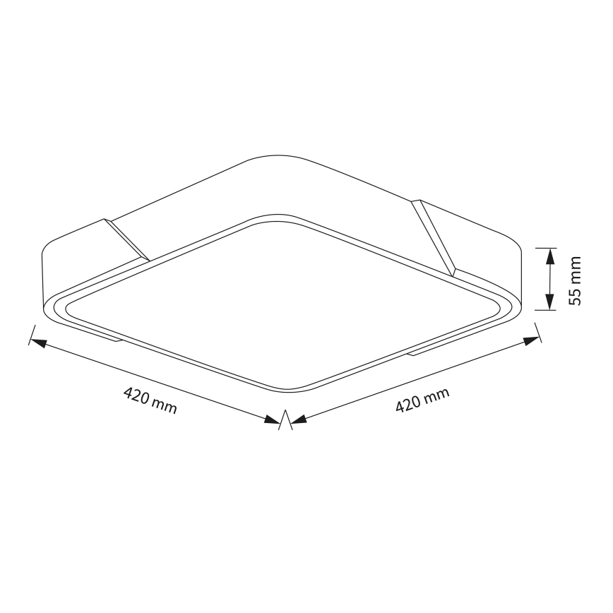 Brilagi - Dæmpbar LED loftlampe PILANA LED/48W/230V 3000-6500K eg/hvid 42x42 cm + fjernbetjening