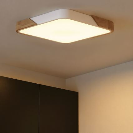 Brilagi - Dæmpbar LED-loftlampe PILANA LED/48W/230V 3000-6500K eg/hvid 56x56 cm + fjernbetjening