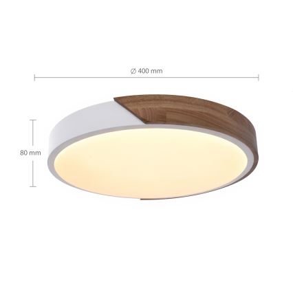 Brilagi - LED-dæmpbar loftlampe PILANA LED/48W/230V 3000-6500K eg/hvid Ø 40 cm + fjernbetjening