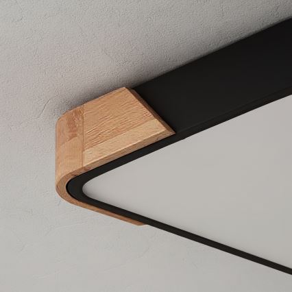 Brilagi - LED dæmpbar loftlampe PILANA LED/48W/230V 3000-6500K eg/sort 42x42 cm + fjernbetjening