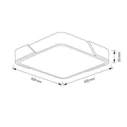 Brilagi - LED dæmpbar loftlampe PILANA LED/48W/230V 3000-6500K eg/sort 42x42 cm + fjernbetjening