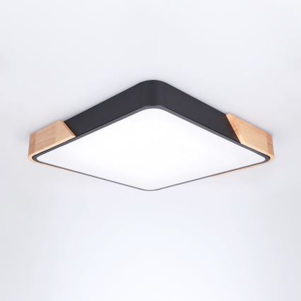 Brilagi - LED dæmpbar loftlampe PILANA LED/48W/230V 3000-6500K eg/sort 42x42 cm + fjernbetjening