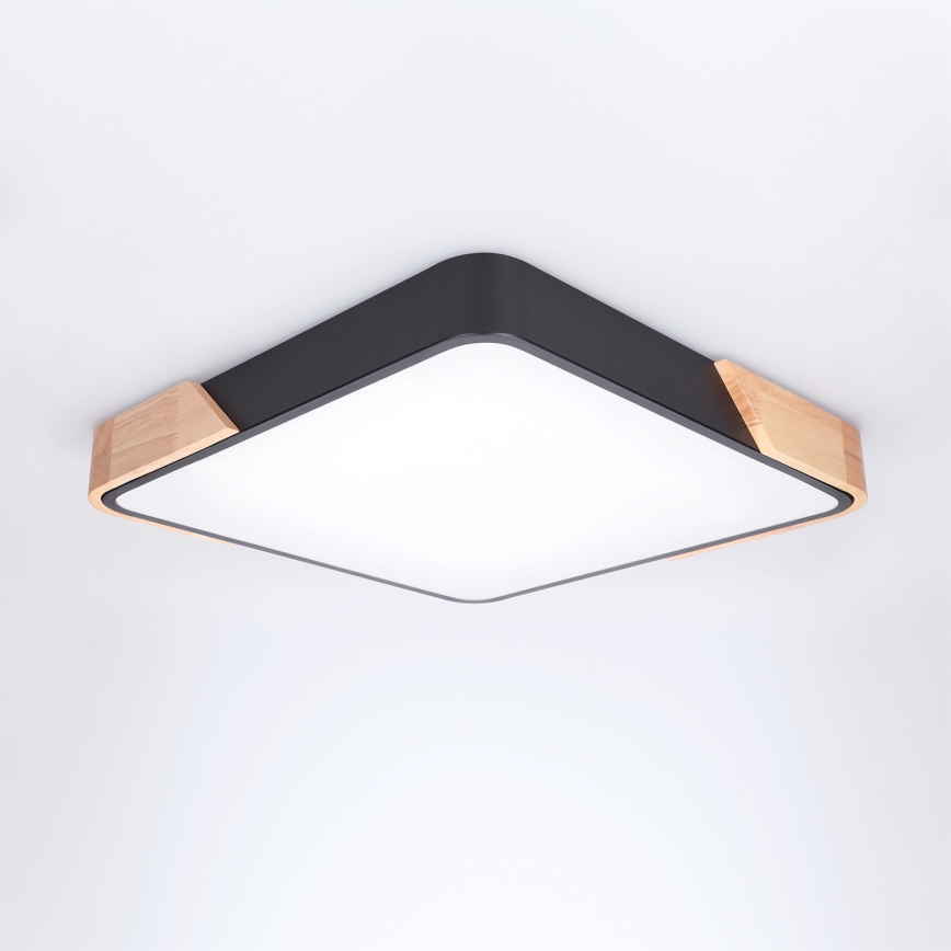 Brilagi - LED dæmpbar loftlampe PILANA LED/48W/230V 3000-6500K eg/sort 42x42 cm + fjernbetjening
