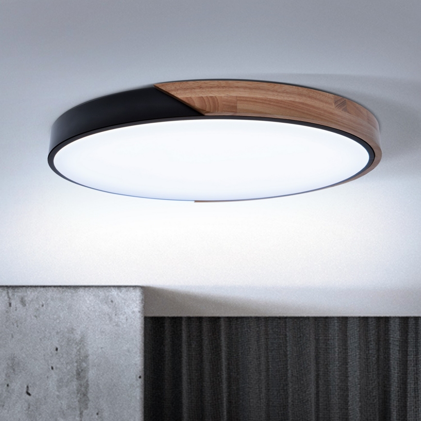 Brilagi - Dæmpbar LED-loftlampe PILANA LED/60W/230V 3000-6500K eg/sort Ø 60 cm + fjernbetjening